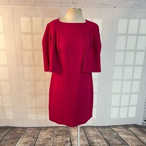 Trina Turk berry pink cape sleeve sheath dress size 4